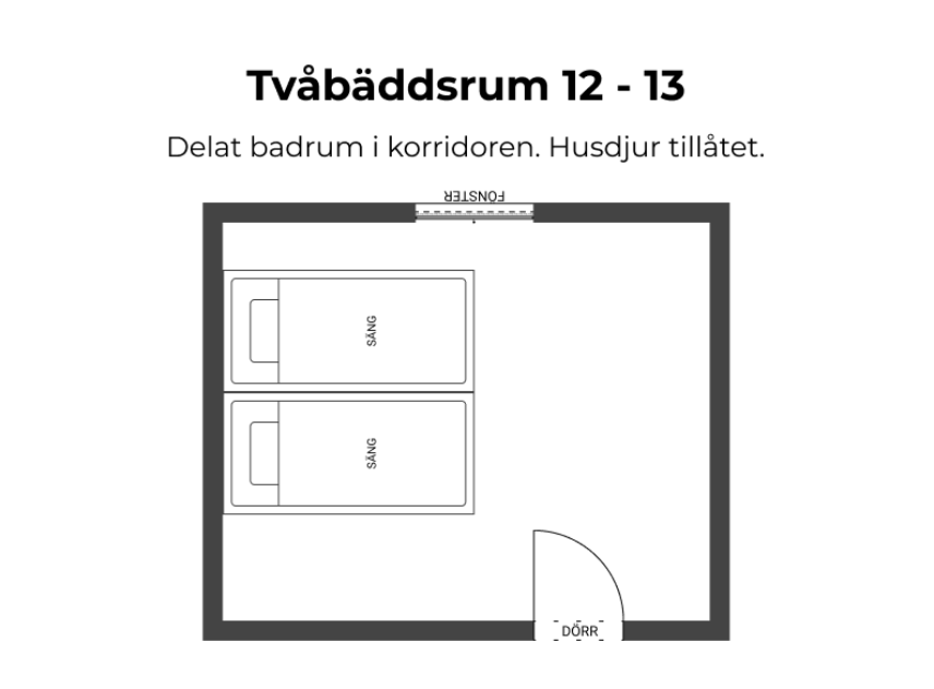 Tvåbäddsrum 12-13