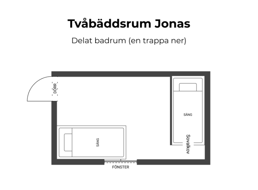 Tvåbäddsrum Jonas